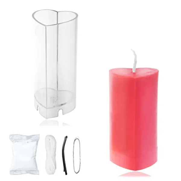 MILIVIXAY Heart Candle Molds for Candle Making-Candle Making Molds Perfect for Heart Candles-30 Ft. of Wick and 1 Wick Clips Included As A Gift