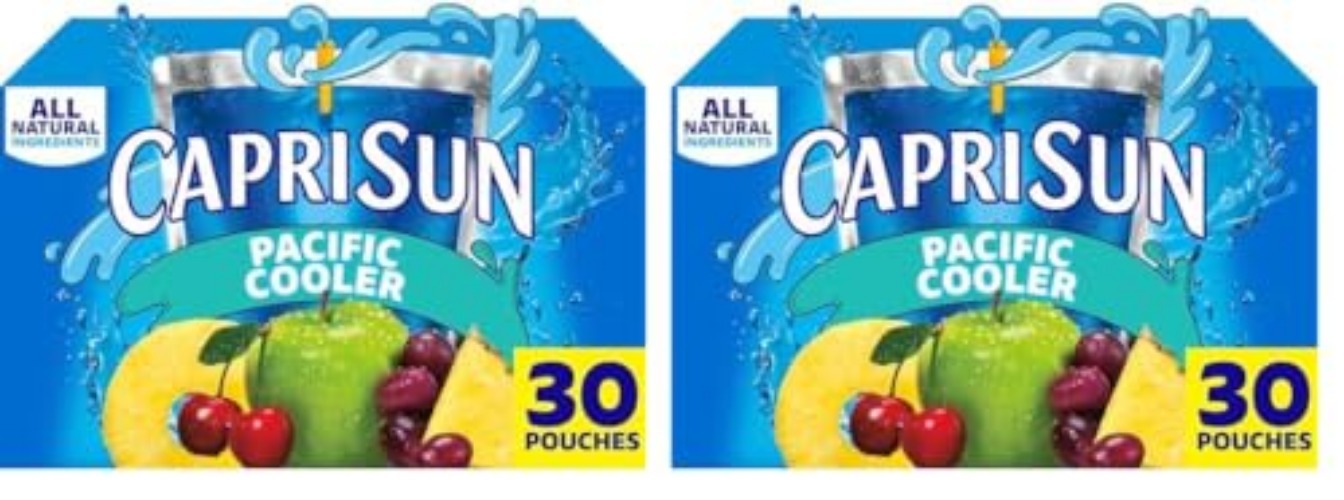 Capri Sun Pacific Cooler Mixed Fruit Naturally Flavored Kids Juice Drink Blend (30 ct Box, 6 fl oz Pouches) (Pack of 2) - Pacific Cooler - 6 Fl Oz (Pack of 60)