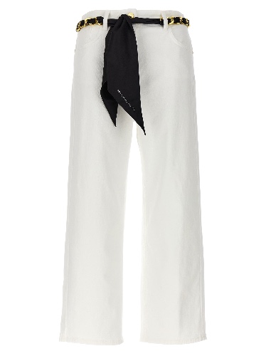 Palazzo Scarf Detail Jeans White - 27