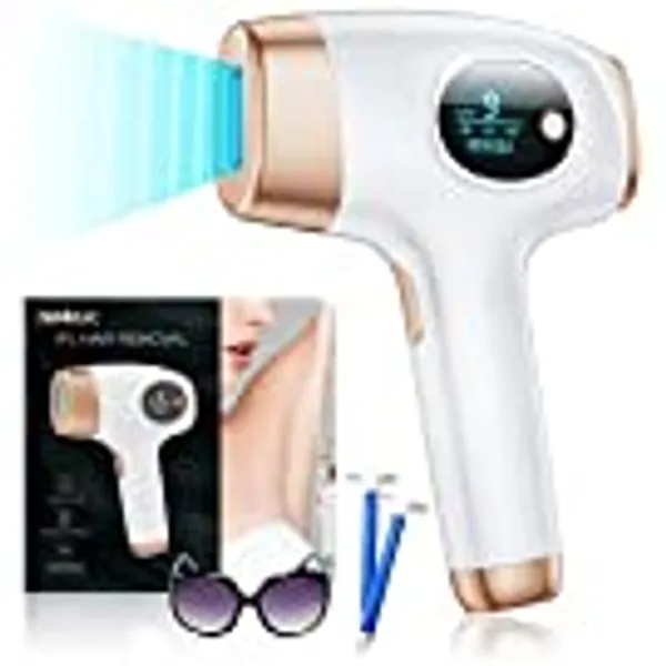 Épilateur Lumière Pulsée, 999,900 Flashs Épilateur Laser IPL avec 9 Niveaux d'énergie Améliorés 3 Fonctions - HR/SC/RA et 2 Modes pour Femme et Homme, Visage,Corps,Bikini, Aisselles