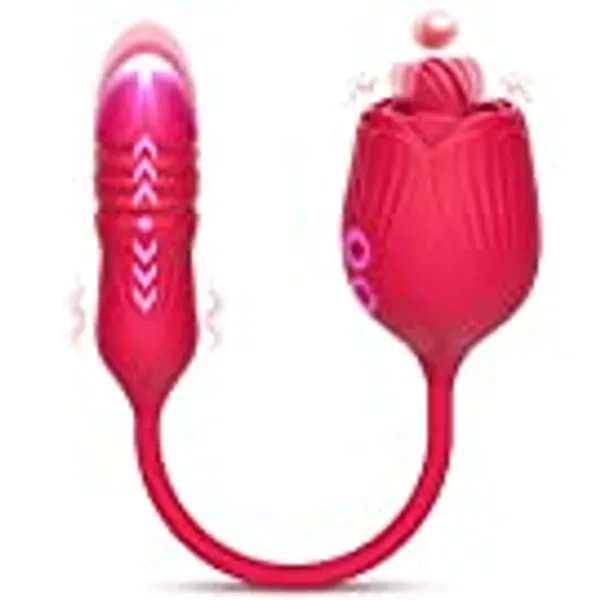 3 En 1Vibromasseur Clitoridien pour Femme,zadicc Vibromasseur léchant avec œuf Vibrant , pour Stimulation du Mamelon & Stimulation Anale Couple avec 4 x10 Modes de Stimulation,pour Orgasme Rapide.