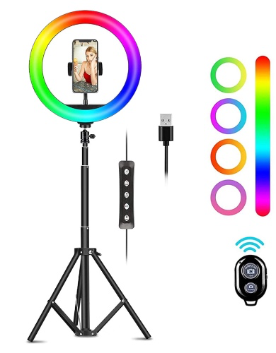 Youstar Light 10″ Selfie Ring Light with Tripod Stand Dimmable with 26 RGB Color Modes and 10 Brightness USB Powered Phone Holder for Live Streaming Makeup YouTube Tiktok – youstar-light.com
