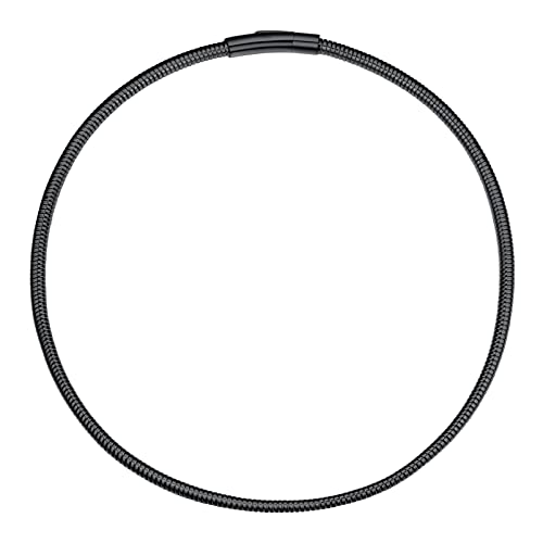 PROSTEEL Stylish Herringbone Snake Chain Necklace for Women, Minimalist 5mm Thick Chain, 16''/18'', Silver/Gold/Black Tone, Come Gift Box - 18inch (45cm) - 01 Herringbone Chain-Cool Black