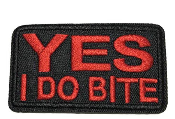 Yes I Do Bite - 3" W x 1.5" T - Embroidered DIY Iron on or Sew-on Decorative Patch Badge Emblem Military Tactical Series Applique