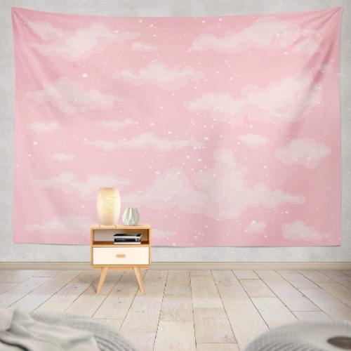 Pink Sky Tapestry ,Lshtar Decor Tapestry Cute Heaven Pink Sky Cloud Air Backdrop Beautiful Beauty Bright Day Wall Hanging Tapestry 80 W x 60 L,For Room Cute Heaven Pink 05 - 60 L X 80 W Cute Heaven Pink 05