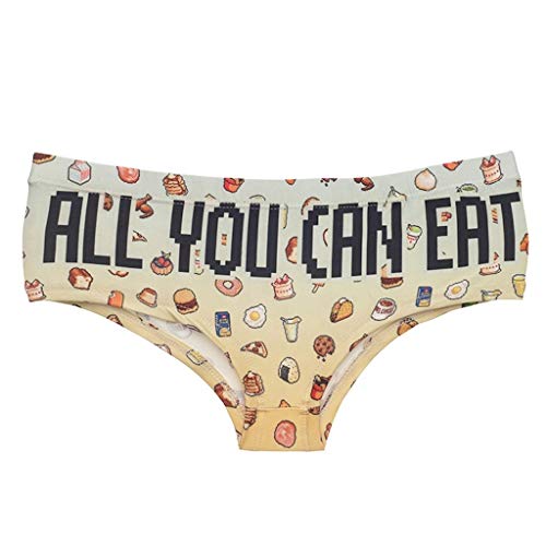 AWESOMETIVITY Funny Underwear for Women - XS-XXL (00-20), Small Gifts for Women - 2-4 - All You Can Eat