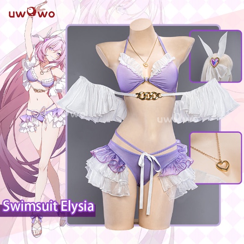 Uwowo Game Honkai Impact 3: Elysia Summer Swimsuit Cosplay Costumes - [Pre-sale] S