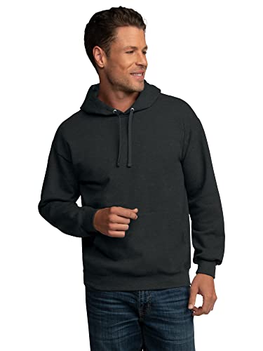 Fruit of the Loom Eversoft Fleece Hoodies, Pullover & Full Zip, Moisture Wicking & Breathable, Sizes S-4X - Pullover - Large - Black Heather