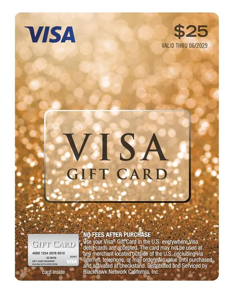 $25 Visa Gift Card (plus $3.95 Purchase Fee) - 