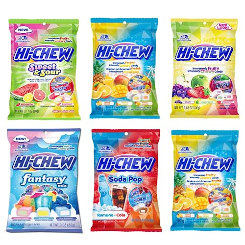 Hi Chew Variety Pack - 18 Different Assortment Fruit Flavors of Hi-Chew Candies, Chewy Candy, Gift Bundle, Kids, Adult, Senior, College Student