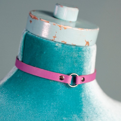 Tiny Tiny Tiny Tiny Leather Collar | vegan black leather / nickel / 14.5 to 17.5" neck circumference