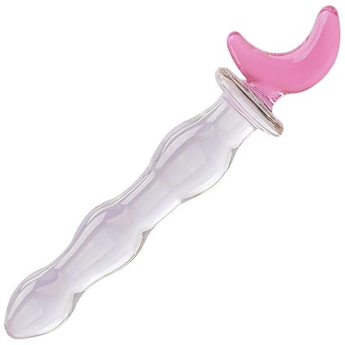 Crystal Glass Pleasure Wand Dildo Penis - AKStore - Half-Moon, Pink - Half-moon