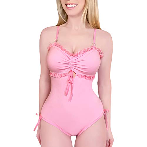Littleforbig Cotton Romper Onesie Pajamas Bodysuit - Sugar Baby - XX-Large - Pink