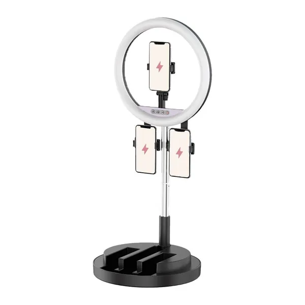 Multitasking Foldable Ring Light (3 Phone Holders) by Multitasky - Black