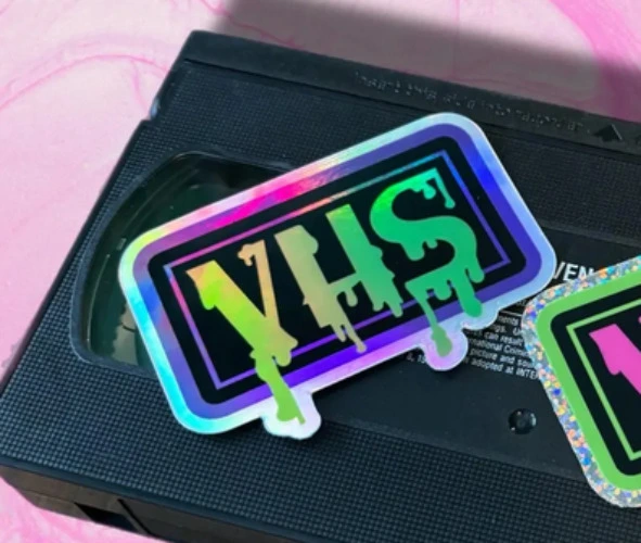 VHS Slime 90s Nostalgia Holographic Vinyl Sticker