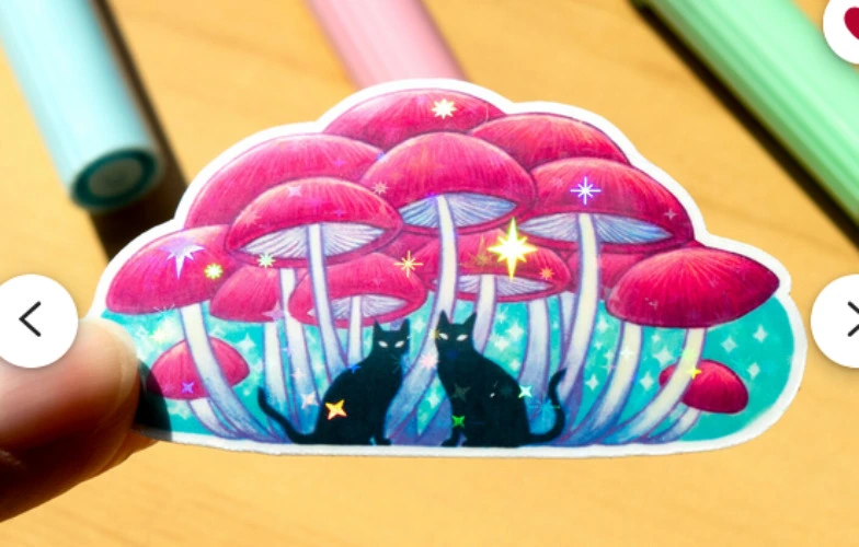 MEOW-CELIUM cute cat mushroom forest sticker