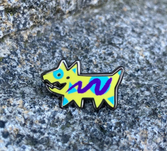Tiny radical dog pin - Jazzy Yellow