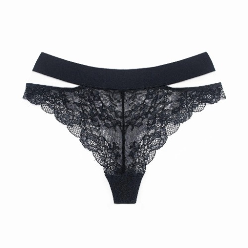 Wild Lace Cheeky Panty Black - M / Black