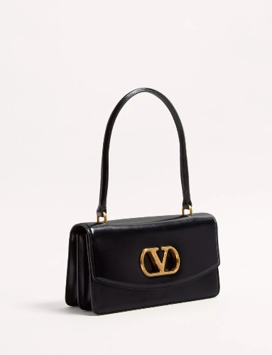 VALENTINO GARAVANI VAIN BAG WITH HANDLE IN SHINY CALFSKI