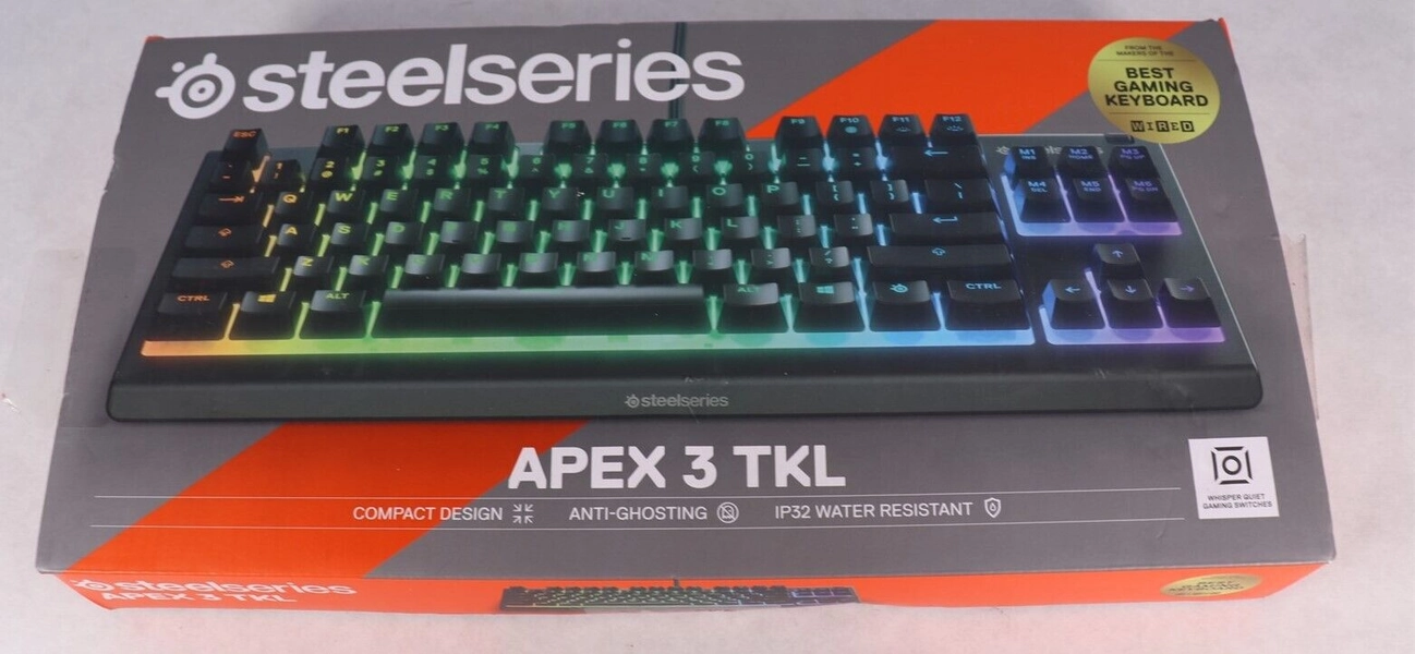 Steelseries Apex 3 TKL RGB Gaming Keyboard Wired Open Box