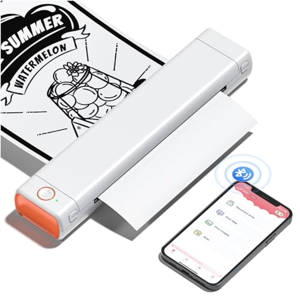 Phomemo M08F Portable Printer, [Upgrade] Support 8.5" X 11" US Letter Thermal Paper, Bluetooth Thermal Printer Compatible with iOS, Android & Laptop, Inkless Printer for Office, Home, School