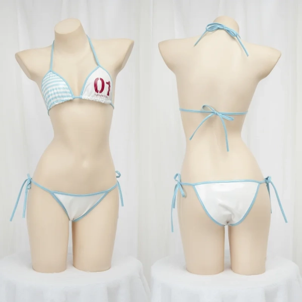 Anime Leder Bikini Set Japanische süße Mädchen Cosplay Kostüm Mini Unterwäsche rückenfreie Bandage Nachtwäsche Cartoon Badeanzug Outfits - AliExpress 200000532