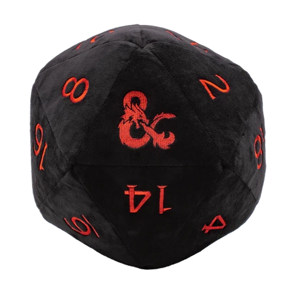 D&D Jumbo D20 Dice Plush Black and Red