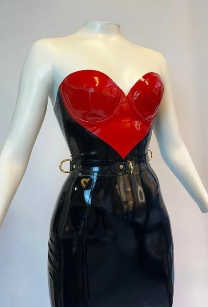 Lady Lucie Latex Heart Cup Underwired Bustier