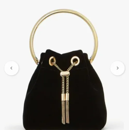 Buy Jimmy Choo Bon Bon Mini Bag with Metal Top Handle | Black Color Women | AJIO LUXE