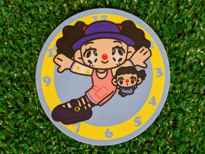 clock stretch clown waterproof sticker | Default Title
