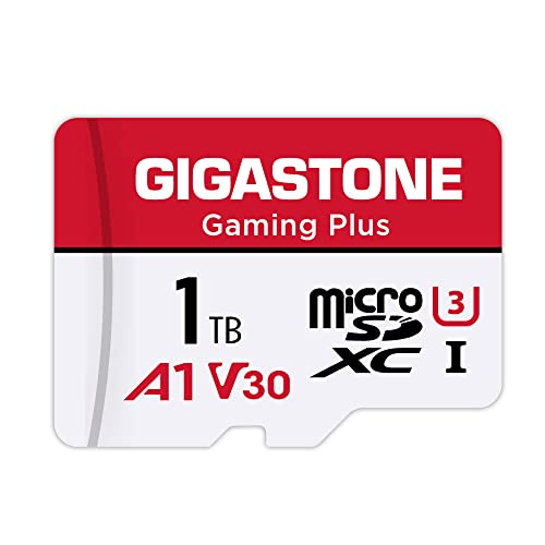 [Gigastone] 1TB Micro SD Card, Gaming Plus, up to 150MB/s, MicroSDXC Memory Card for Nintendo-Switch, Steam Deck, 4K Video Recording, UHS-I A1 U3 V30 C10, with Adapter - 1TB Gaming Plus 1-Pack