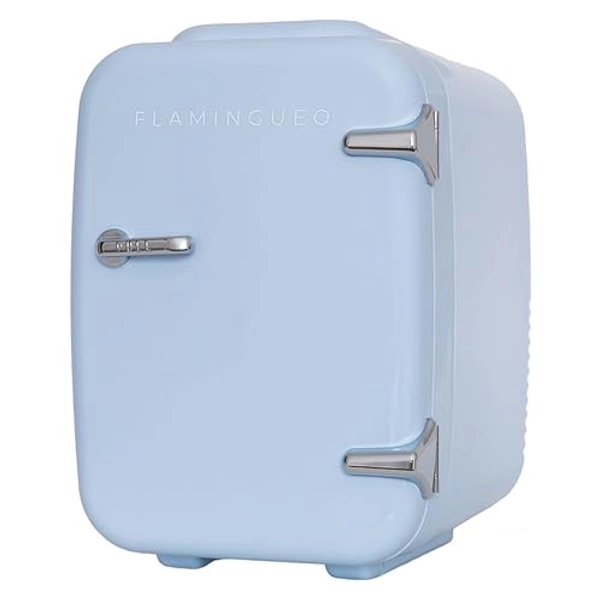 Flamingueo Mini Kühlschrank - Kühlschrank Klein 4L, 12V/220V, Mini Fridge, Skincare, Funktion Kühlen und Heizen, Kleine Kühlschränke, Small Fridge