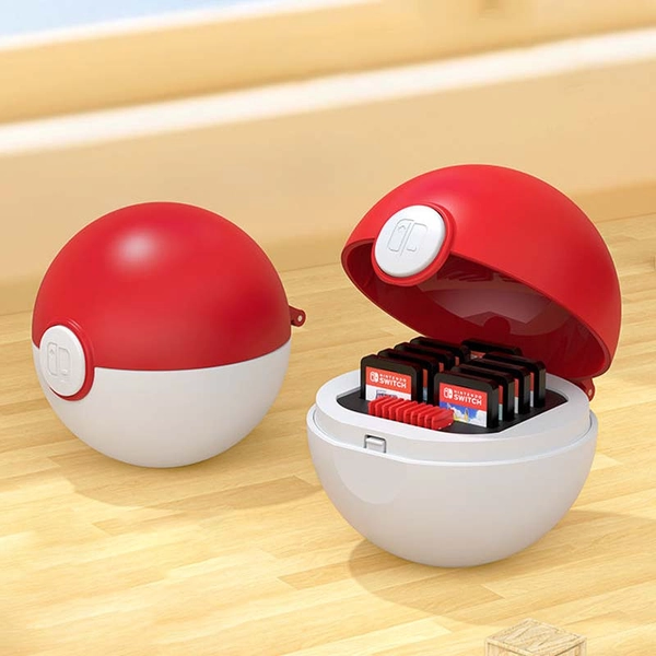 Roly-Poly Pokeball Game Case Switch Game Card Holder - Red