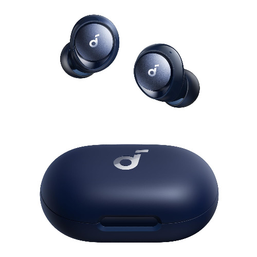 soundcore by Anker Space A40 Adaptive Active Noise Cancelling Wireless Earbuds, Reduce Noise by Up to 98%, Ultra Long 50H Playtime, 10H Single Playtime, Hi-Res Sound, Comfortable Fit, Wireless Charge - Navy blue