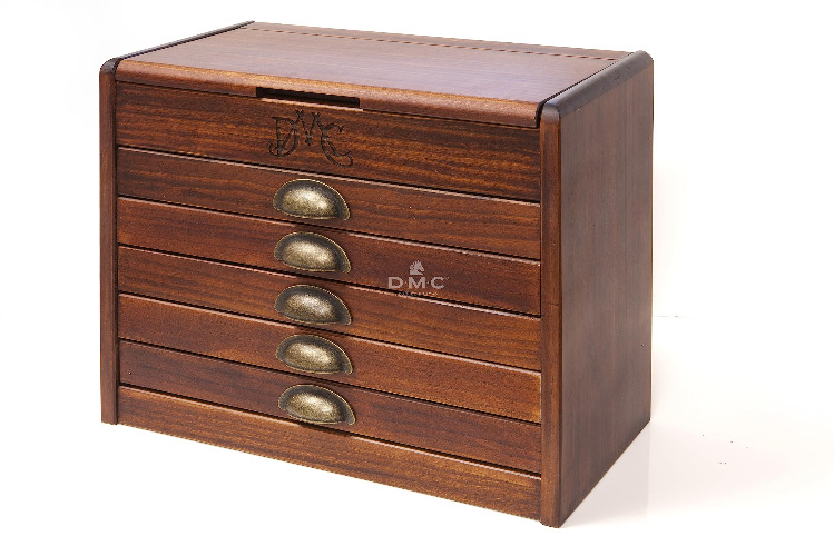 DMC Wooden Collectors Box Includes one Each of All 500 Stranded Cotton Threads