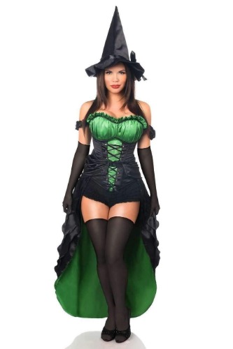 Daisy Top Drawer Premium 5 PC Spellbound Witch Corset Costume - S / Black
