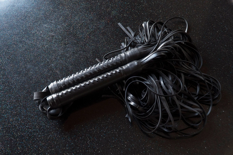 Double rubber whip, washable, vegan, handmade - DUO EXALT
