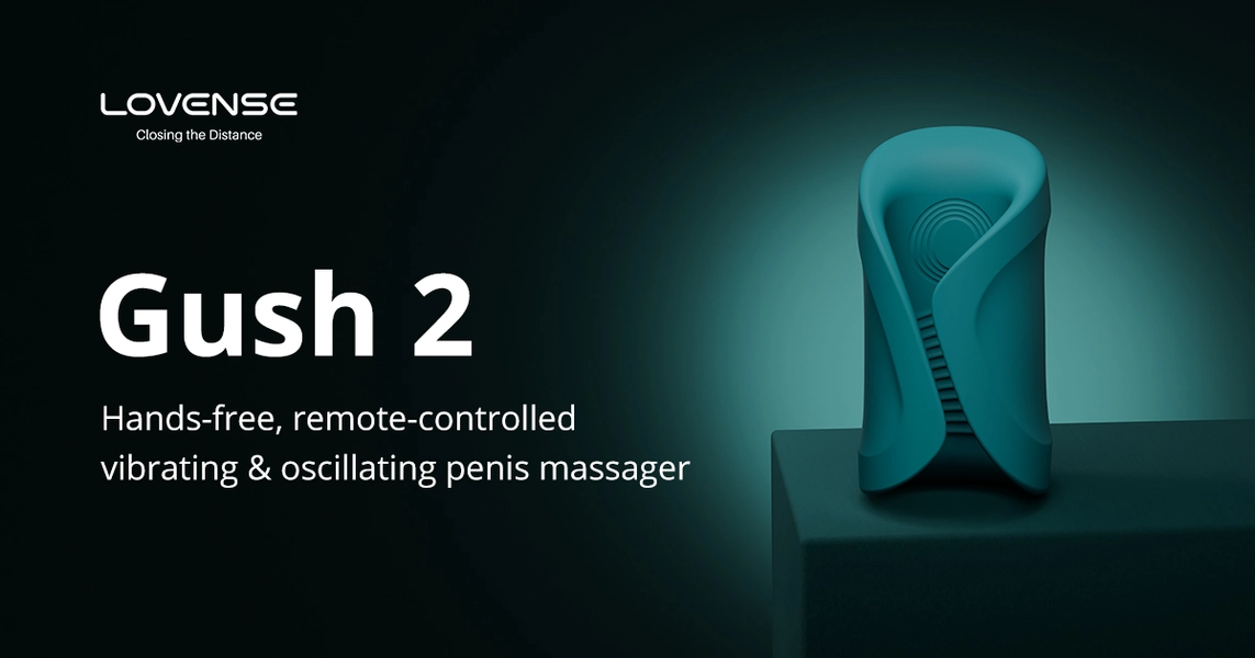 Lovense Gush 2: Remote-Controlled Male Penis Vibrator | Oscillating and Vibrating Penis Training Massager