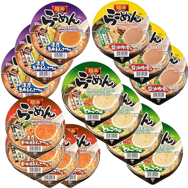 Japan's Most Popular Ramen Assorted Packs Joyful Bundle (Pack of 14, Tonkotsu Series)
