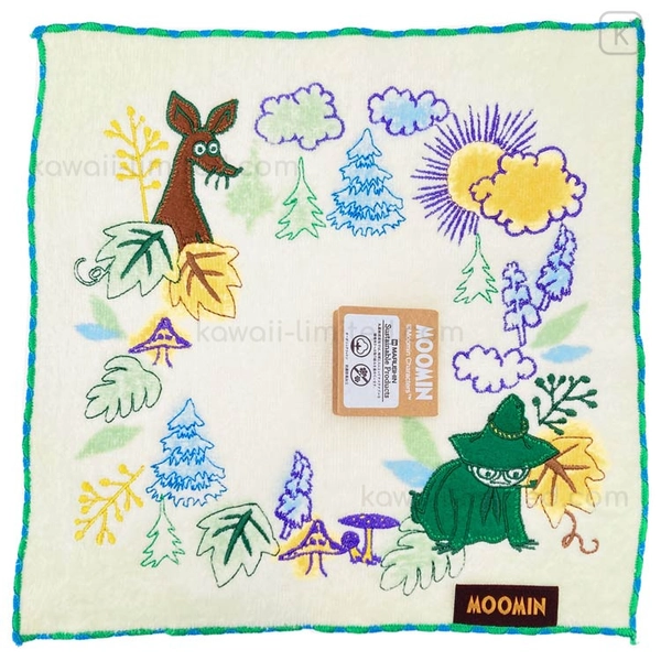 Japan Moomin Embroidered Mini Towel - Snufkin : Forest