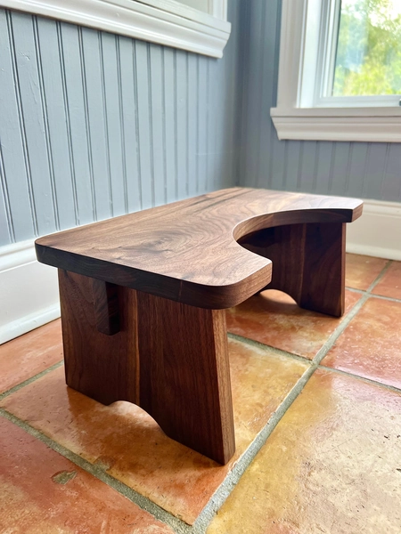 Walnut Toilet Footstool