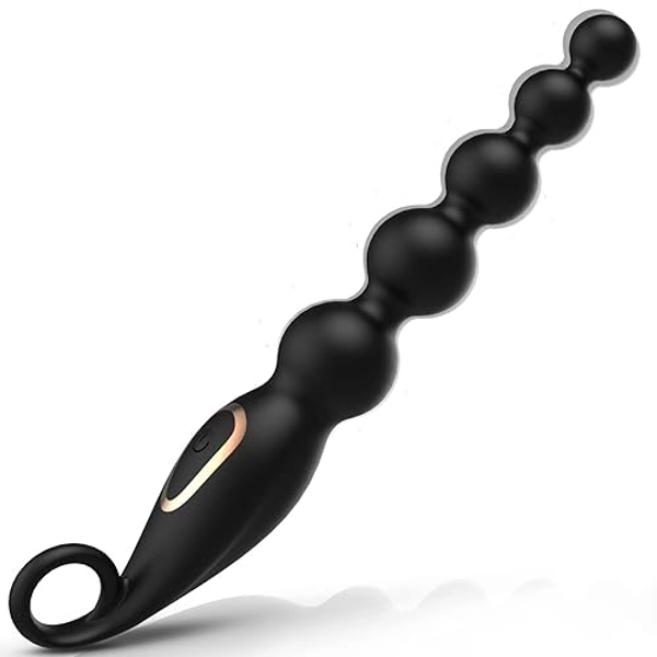 Anal Beads Sex Toys for Men - Vibrating Anal Plug Anal Toys, Butt Plug Prostate Massager Adult Toys, Male Sex Toys Clitoral G-Spot Stimulator for Men Women Couples Pleasure (Black)