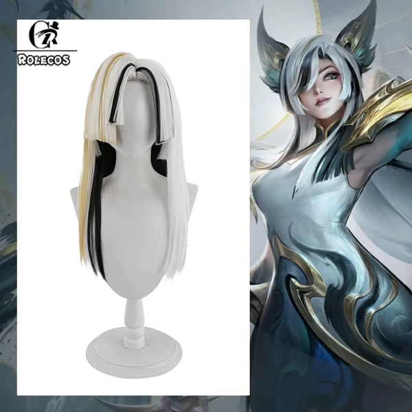 ROLECOS Game LOL Calligraphia Xayah Cosplay Wig 55cm Mixed Color Women Cosplay Wigs Heat Resistant Synthetic Hair - AliExpress 