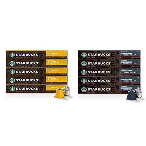 Starbucks by Nespresso Blonde Roast and Decaf Dark Roast Espresso Capsules (100-Count) - Blonde Roast - coffee + Decaf Espresso Dark Roast