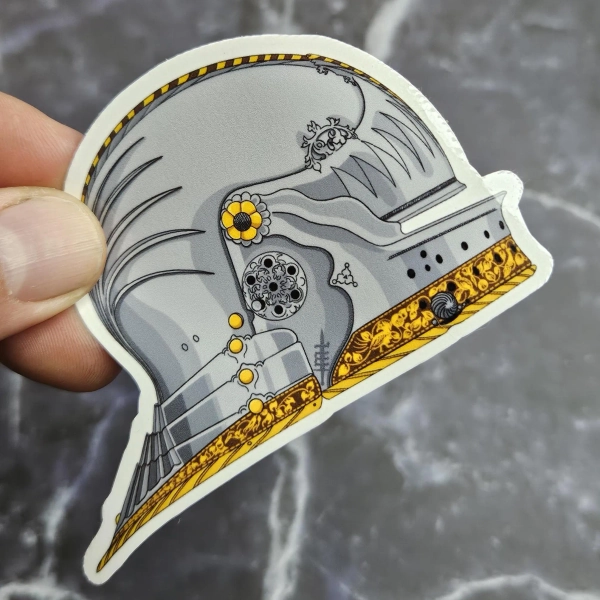 Sallet Helmet Sticker, Gothic Armor Vinyl Sticker, Emperor Maximilian I Sallet Decal, Gift for history enthusiasts