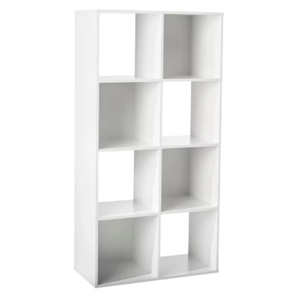 11" 8 Cube Organizer Shelf White - Room Essentials™: Bookshelf Storage, 4 Shelves, Particle Board, Adult Assembly