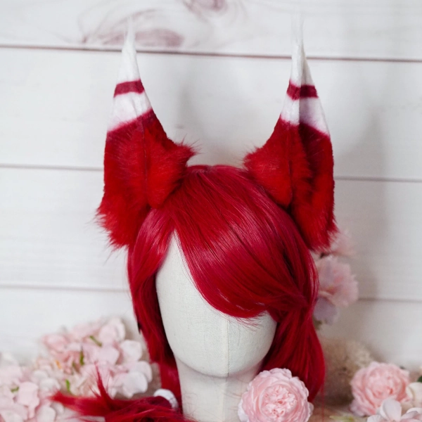 League of Legends Classic Xayah Cosplay Ears In Red Handmade Cosplay Ears