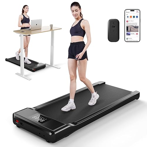Superun Walking Pad 2.5HP - Under Desk Treadmill with APP and Remote Control - Walking Treadmill for Home or Office 136 KG Capacity, Door to Door Delivery - 90cm - Dull Black