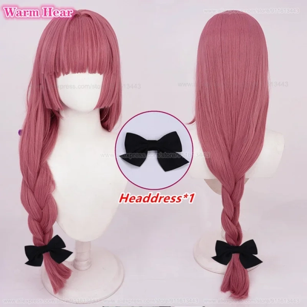 Anime Hiroi Kikuri Synthetic Wig 70cm Long Rose Pink Braid Cosplay Anime Wig Heat Resistant Hair Halloween Party Wigs + Wig Cap - AliExpress