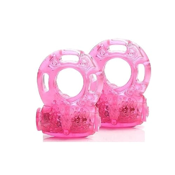 2 PCS Vibrating Penis Ring Cock Ring Vibrator Clitoral Stimulator Penis Erect Erection Enhance Sex Product Adult Erotic Sex Toys for Men Delay Ejaculation